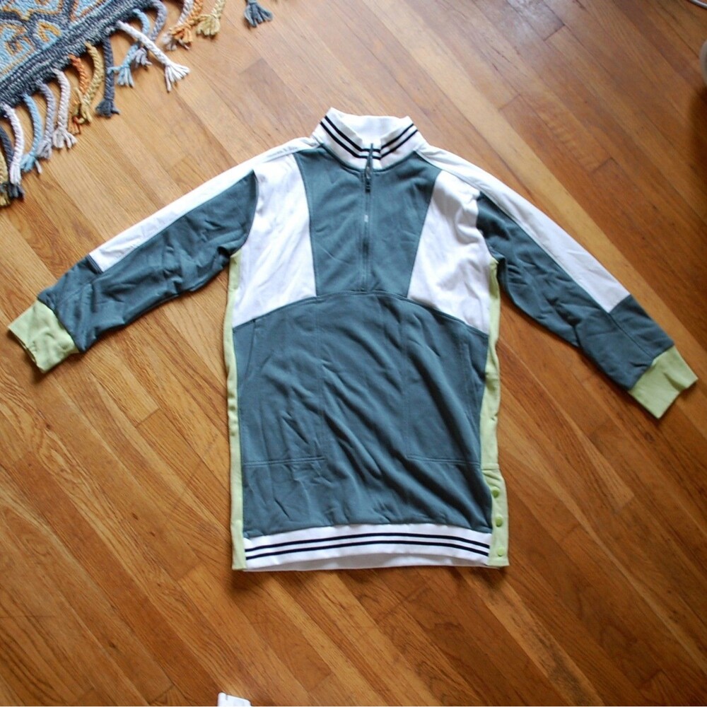 Daily Practice x Anthropologie Go The Distance Mini Dress Womens S Green 1/4 Zip